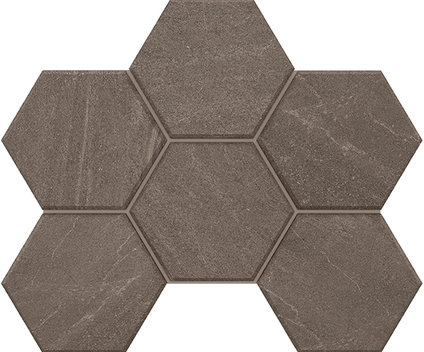 GB03 Gabbro Anthracite Hexagon 250x285 неполированный серый мозаика